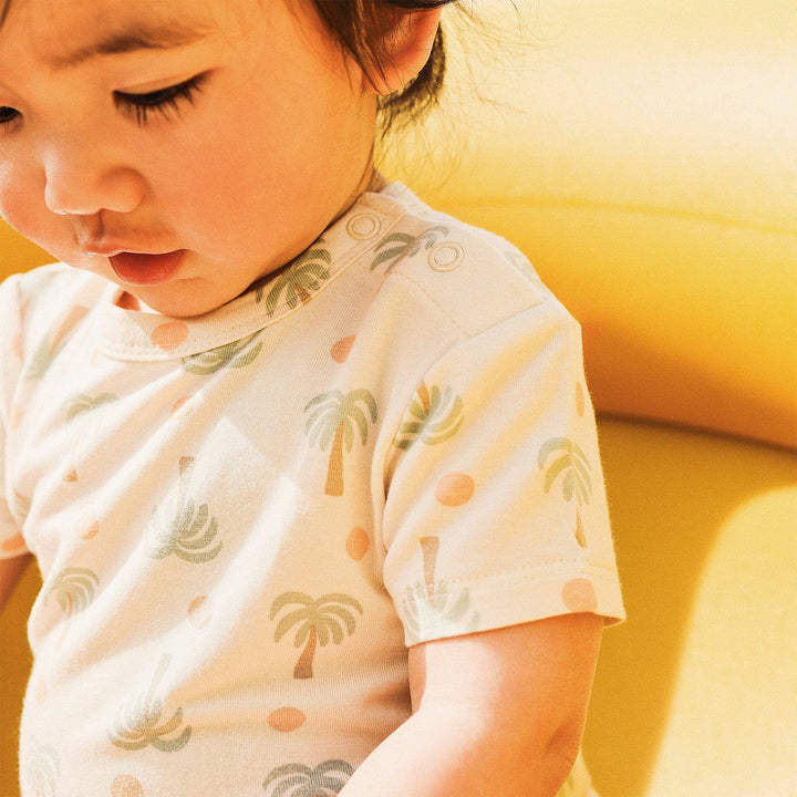 Comfy Bodysuit Short Sleeve - Palm Sunset