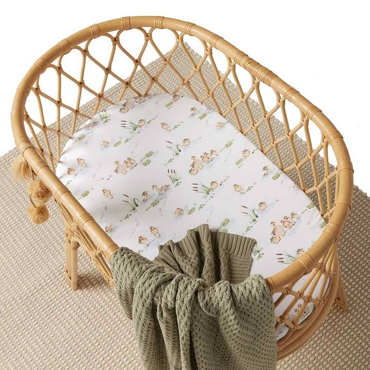 Duck Pond Organic Bassinet Sheet / Change Pad Cover