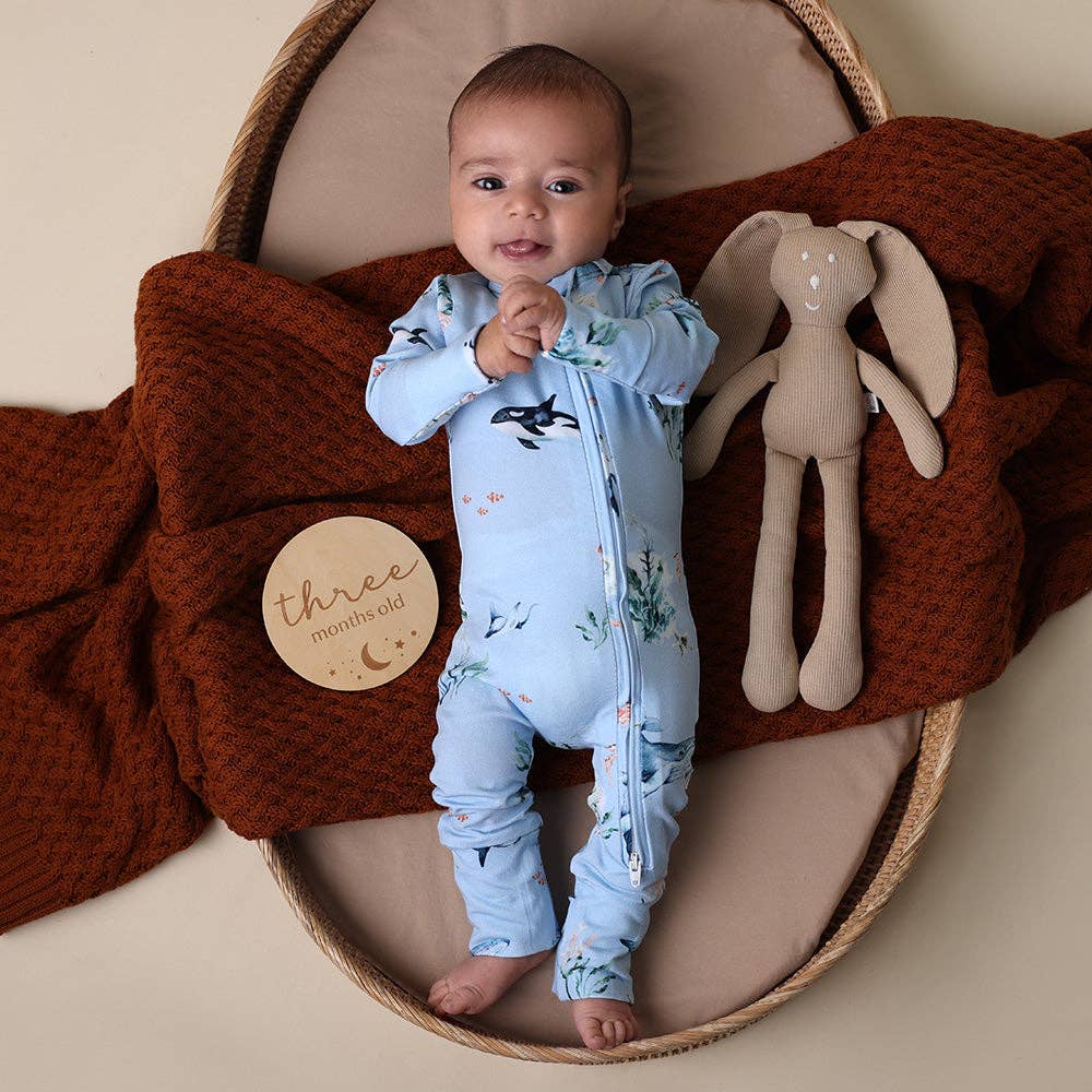 Blue Ocean Onesie Organic Snugglesuit Convertible Romper