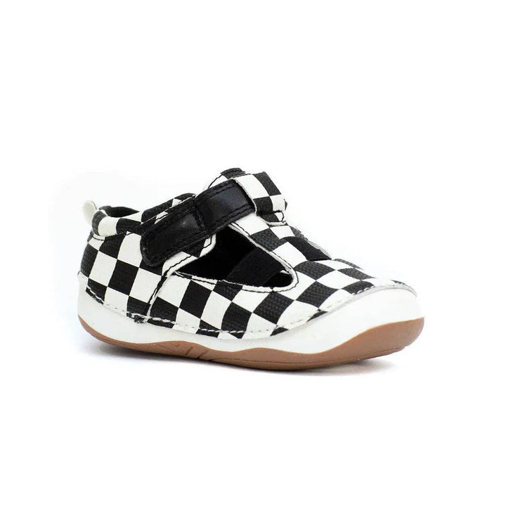 *NEW STYLE* RACER black and white checkered baby and toddler unisex sandals