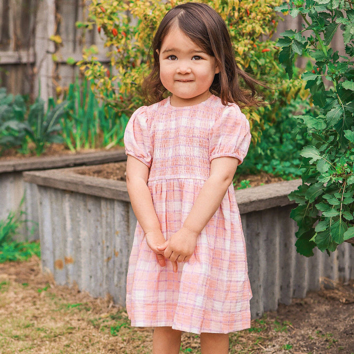 Shirred Dress - Check