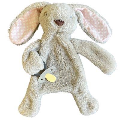 Bunny Comforter with Dummy Holder - Beige/Pink - 30cm