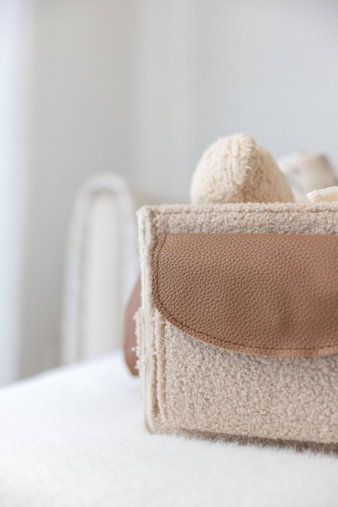 Nude Side Pocket Nappy Caddy- Large