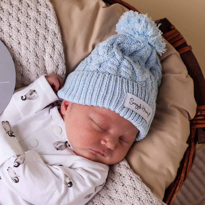 Baby Blue Organic Baby Knit Beanie