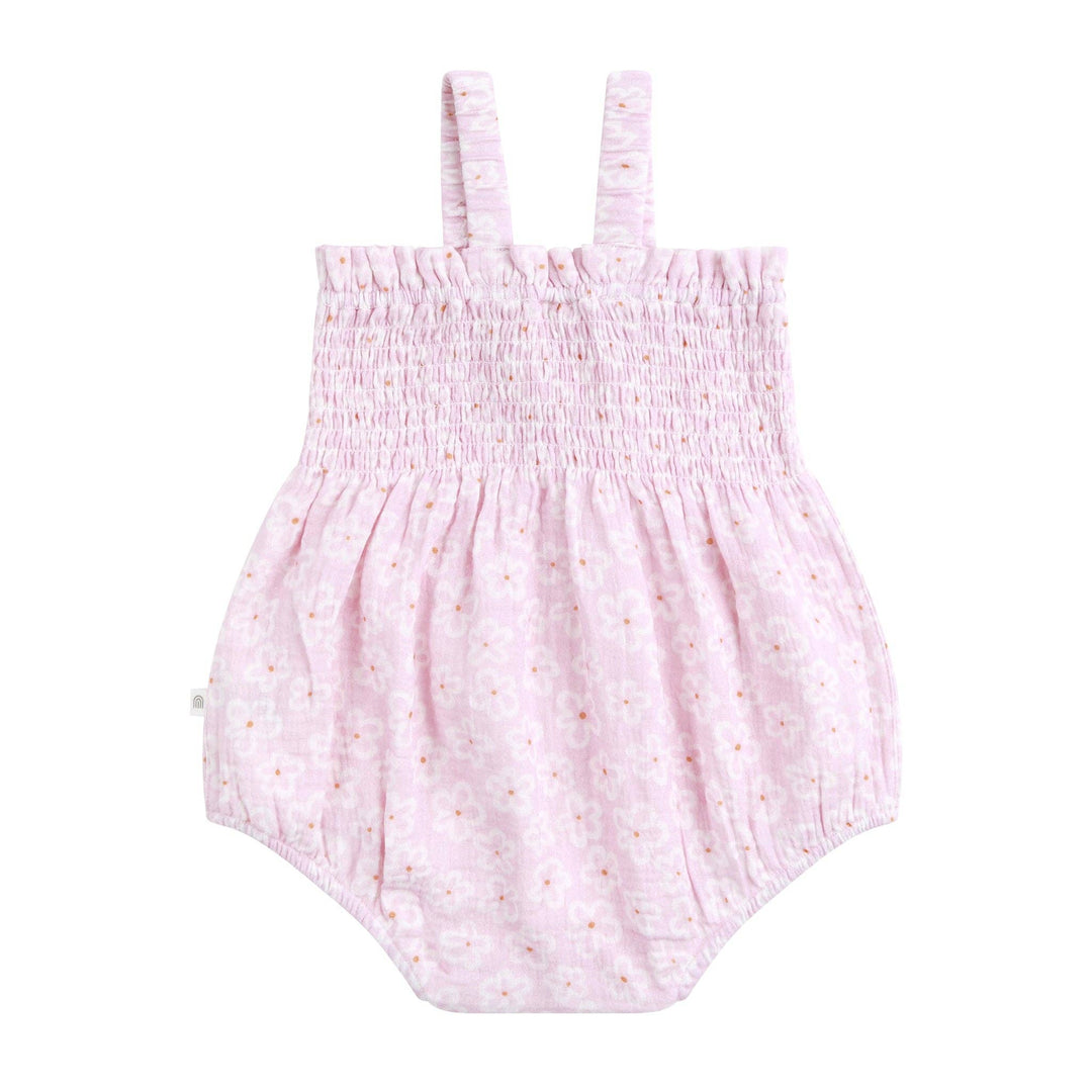 Shirred Woven Romper - Frangipani