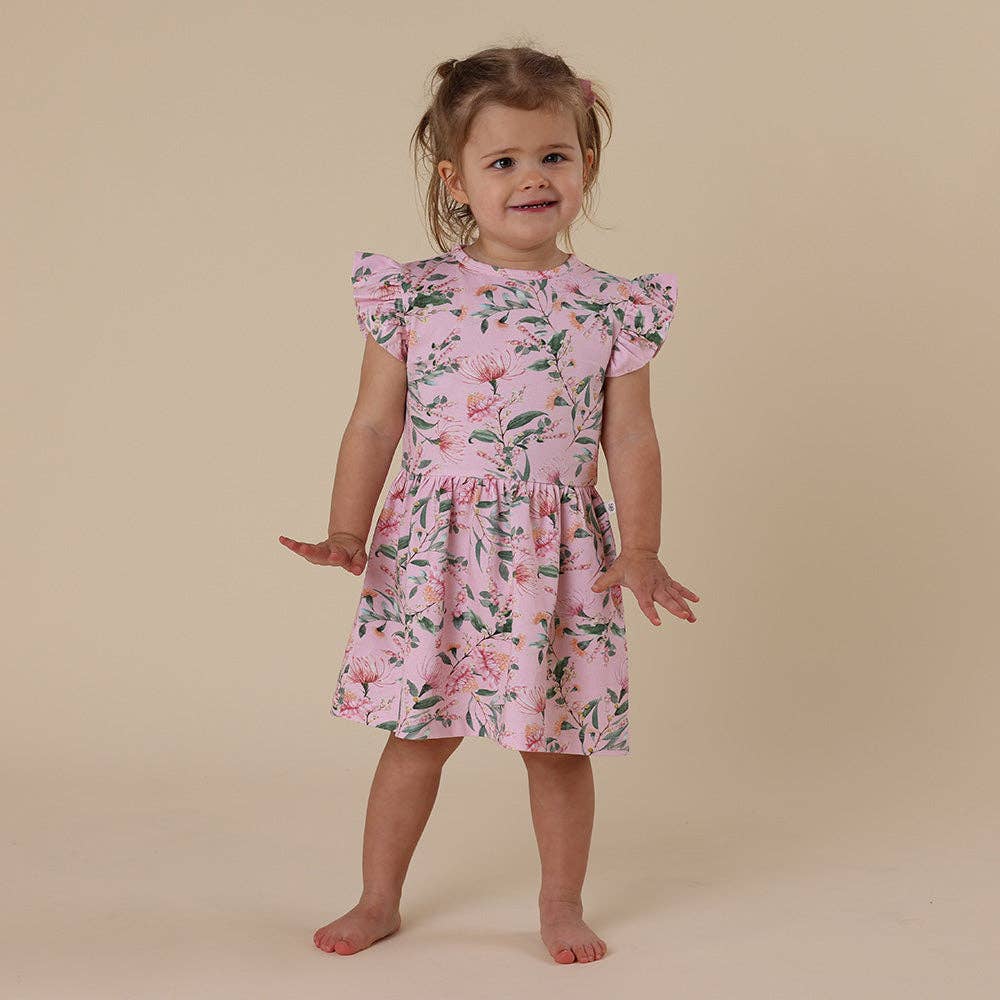 Pink Wattle Short Sleeve Organic Dress