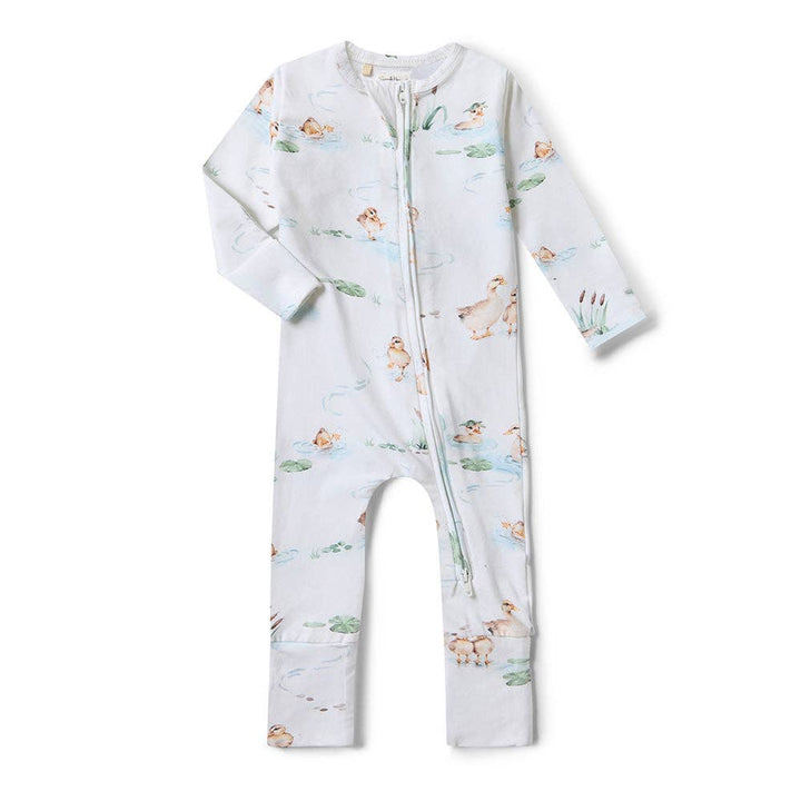 Duck Pond Organic Snugglesuit Convertible Romper: 0000 Newborn