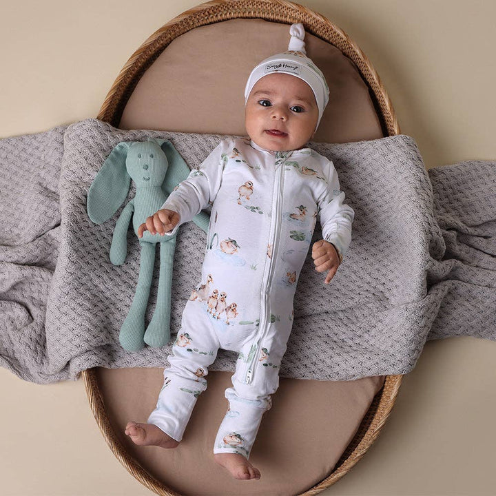 Duck Pond Organic Snugglesuit Convertible Romper: Size 1