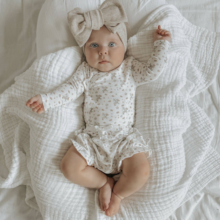 Bamboo/Organic Cotton Kali Bodysuit - Vanilla Bouquet