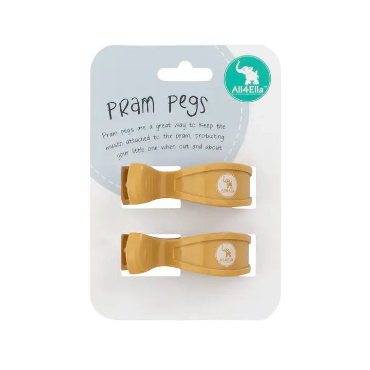 Pram Pegs 2pk - Mustard