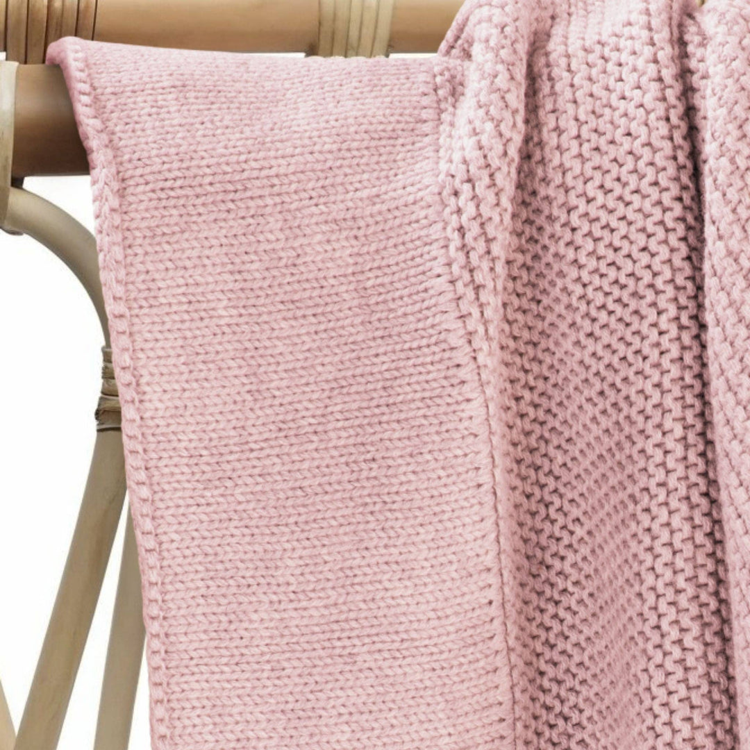 Cotton Classic Knit Baby Blanket - Flamingo Pink