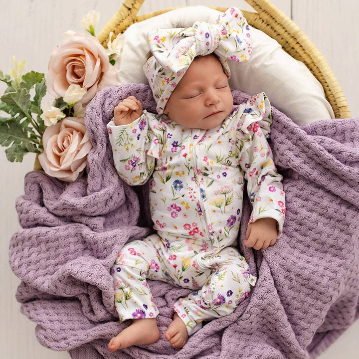 Gracie Organic Snugglesuit Convertible Romper with Frill