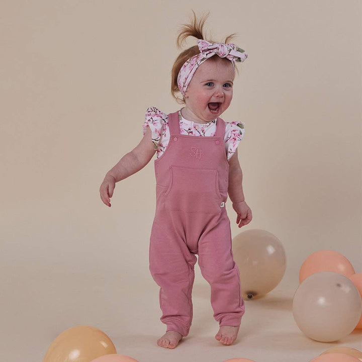 Jewel Pink Organic Joey Overalls