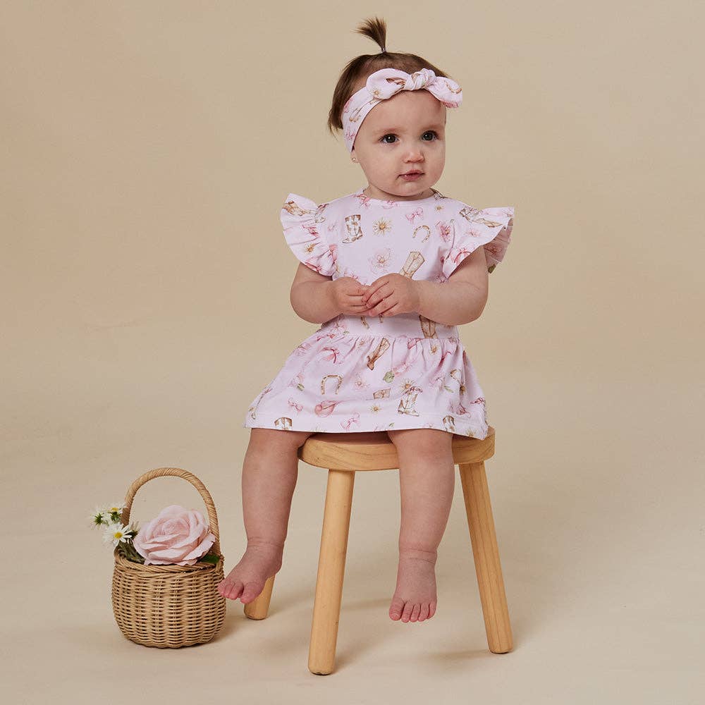 Boots & Bows Short Sleeve Organic Dress