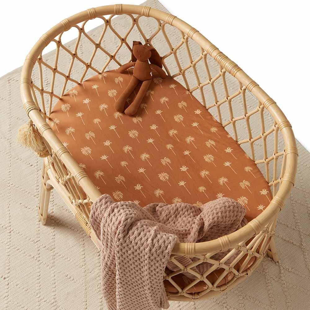 Bronze Palm Bassinet Sheet / Change Pad Cover
