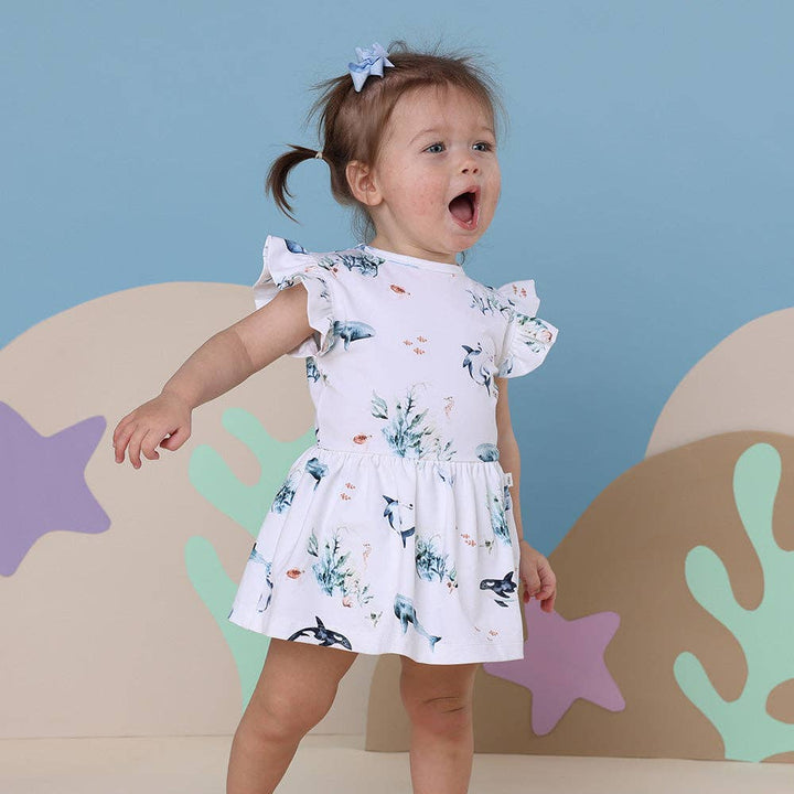 Ocean Short Sleeve Organic Dress