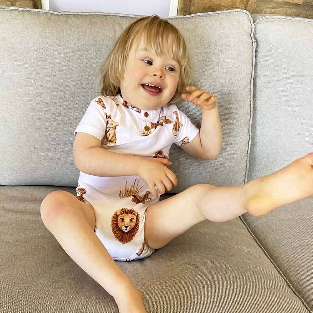 Lion Short Sleeve Organic Bodysuit