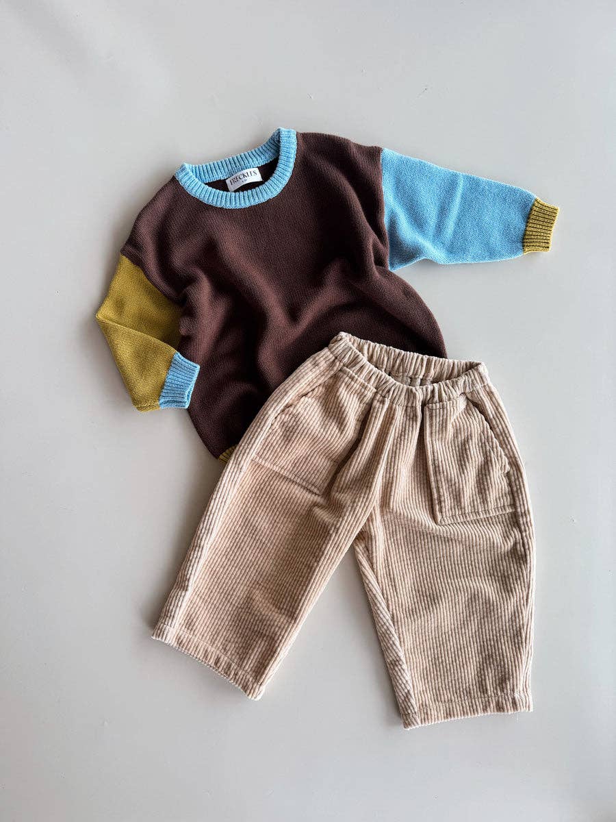 Cotton Knit Jumper  | Brown/Blue/Green