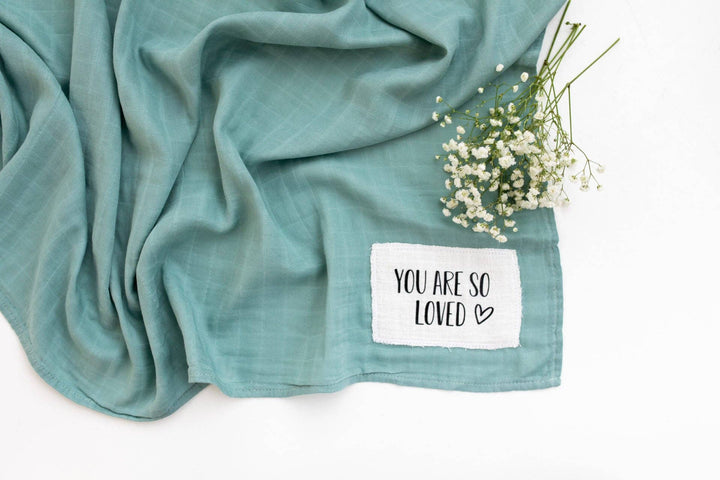 You are so loved Sage Muslin Swaddle