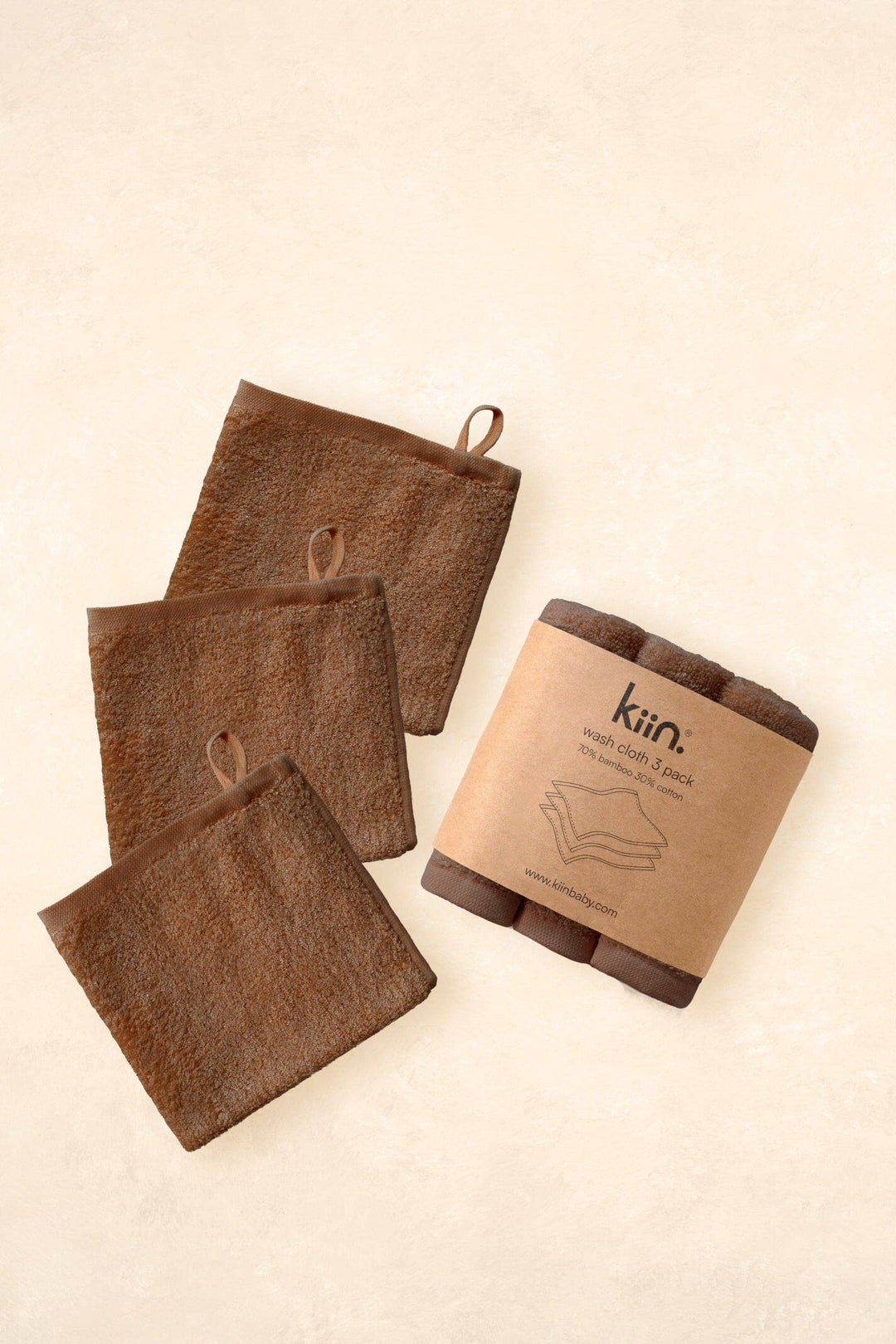 Wash Cloths 3 Pack - Chocolate