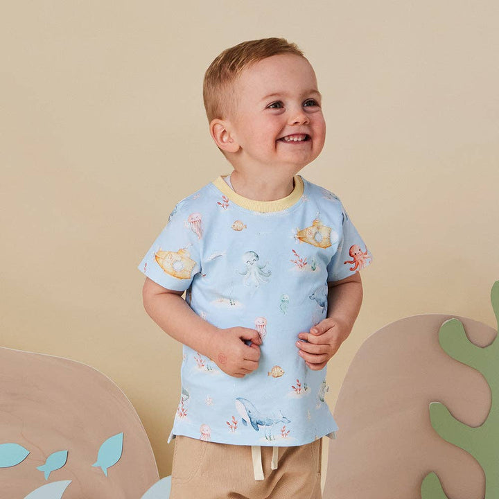 Blue Little Subs Organic Short Sleeve T-Shirt