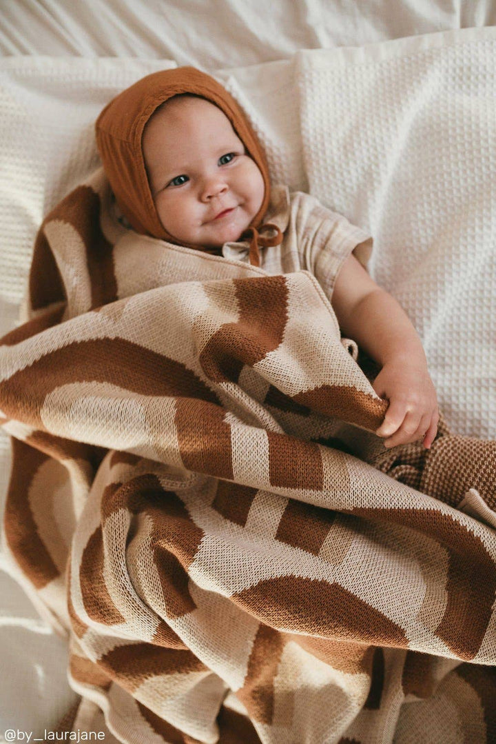 Baby Blanket Organic Cotton Knit - Rainbow