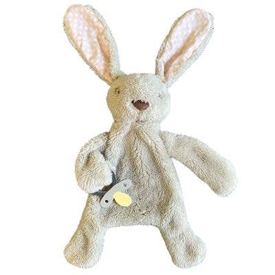 Bunny Comforter with Dummy Holder - Beige/Pink - 30cm