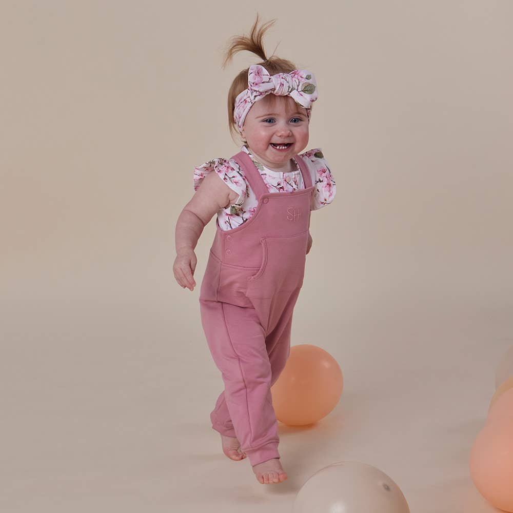 Jewel Pink Organic Joey Overalls