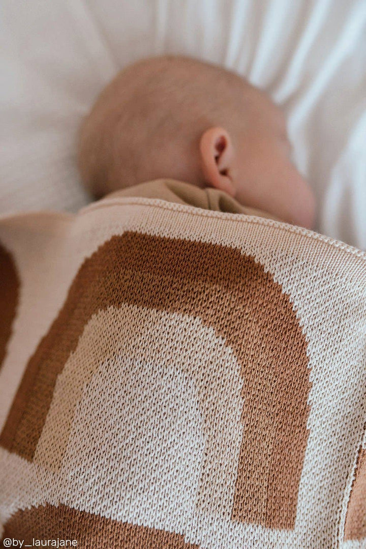 Baby Blanket Organic Cotton Knit - Rainbow