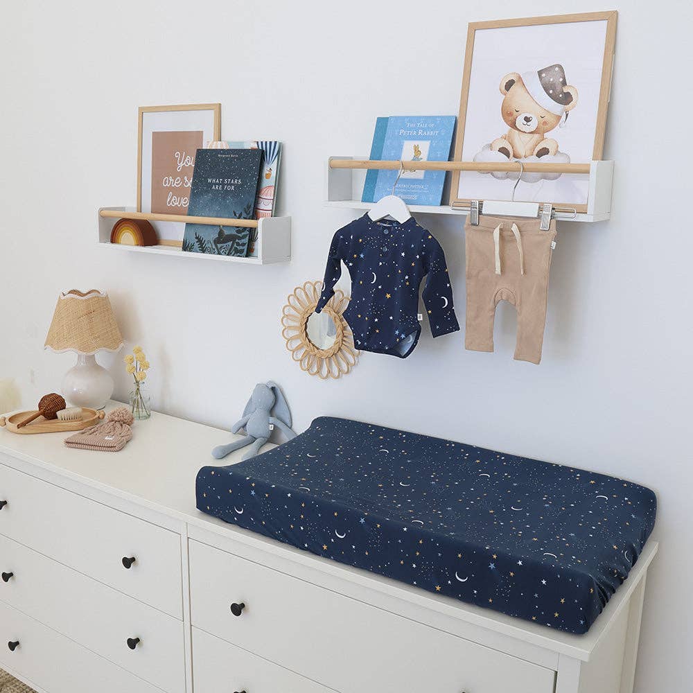 Starry Night Organic Bassinet Sheet / Change Pad Cover