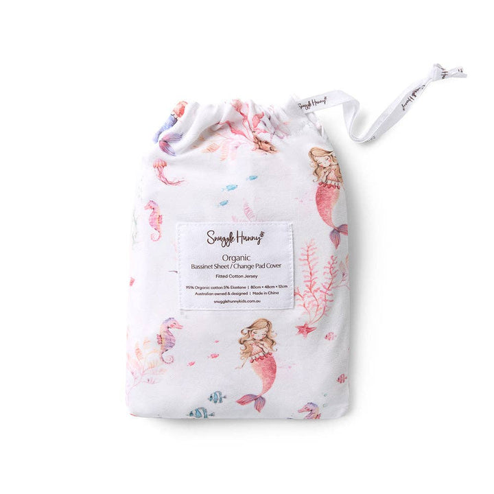 Mermaid Organic Bassinet Sheet / Change Pad Cover