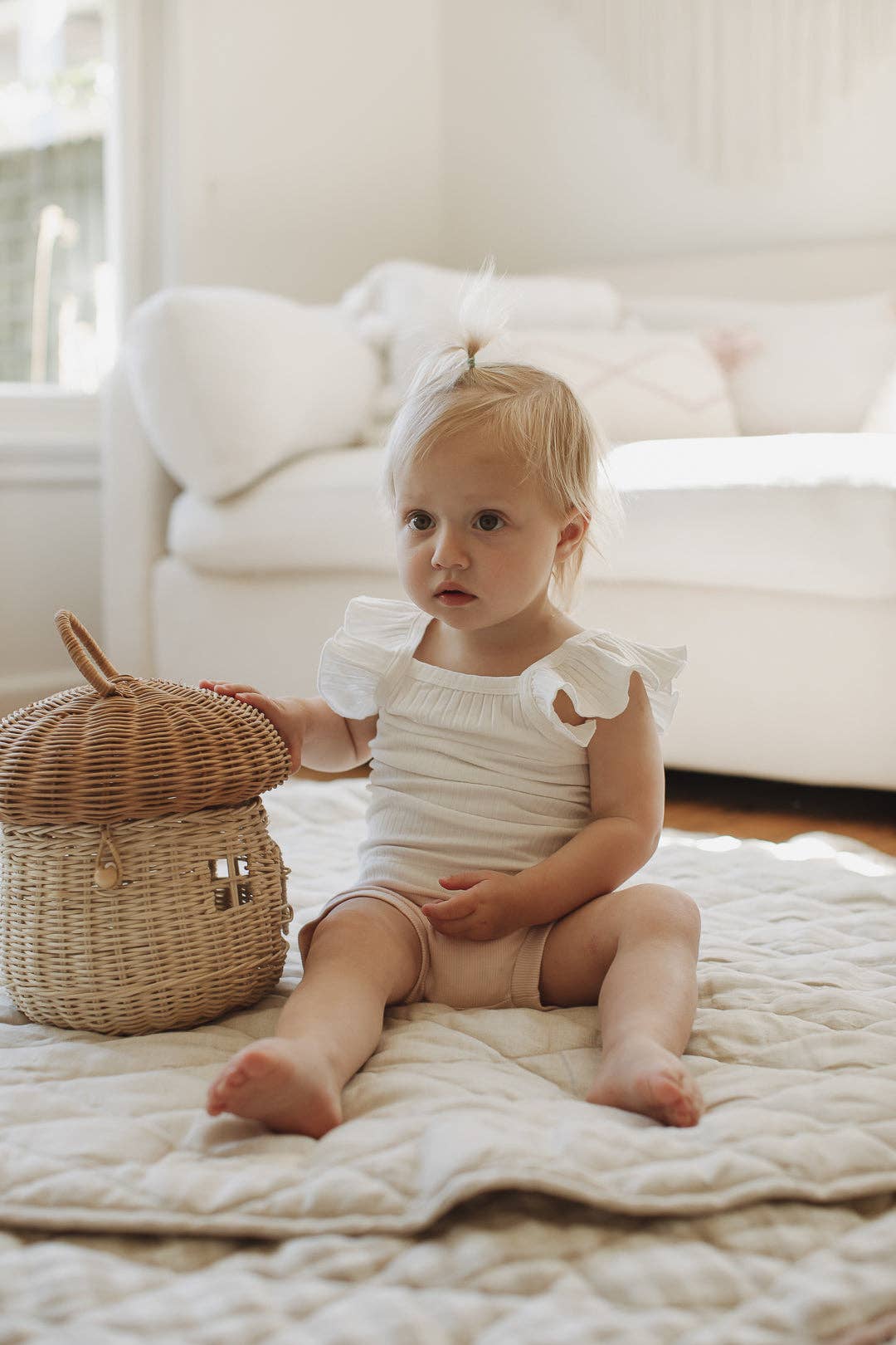 Oatmeal & Gingham - French Linen Baby Play Mat