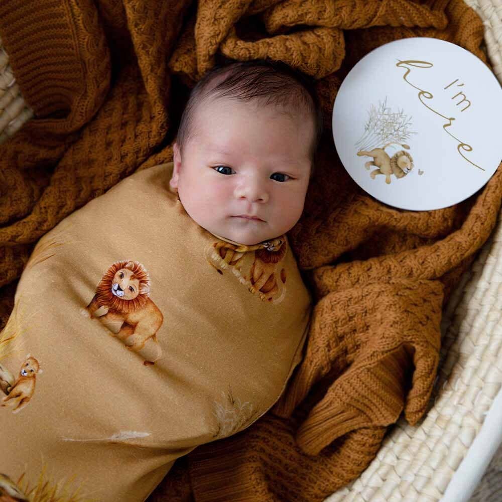 Roar Baby Jersey Wrap & Beanie Set