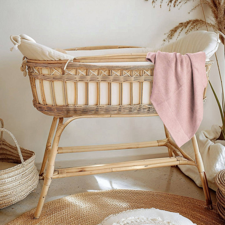 Cotton Classic Knit Baby Blanket - Flamingo Pink
