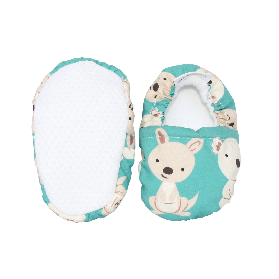 Aqua Koala & Kangaroo Baby Booties