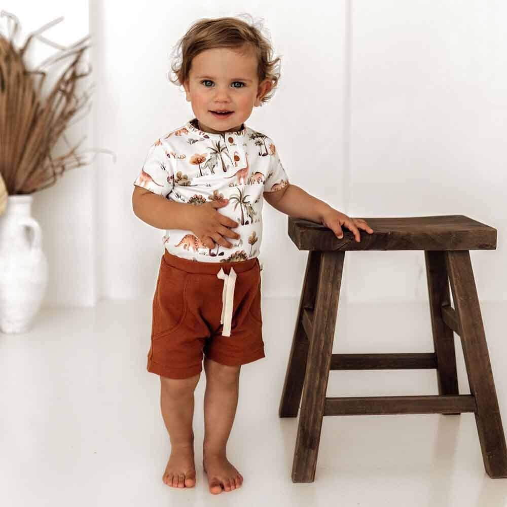 Dino Short Sleeve Organic Bodysuit