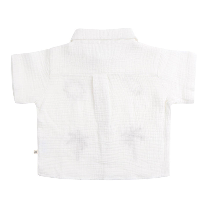 Woven Embroidered Short Sleeve Shirt - Coconut