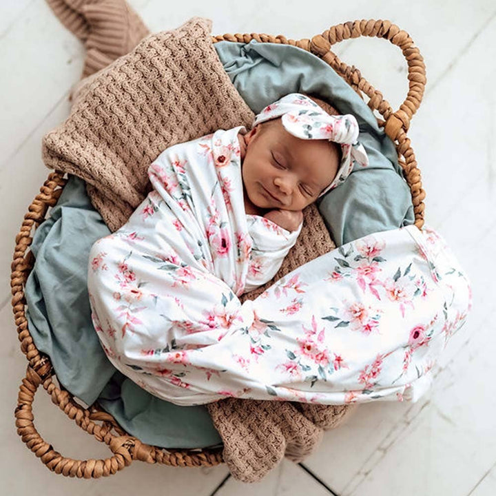 Camille Organic Jersey Wrap & Topknot Set
