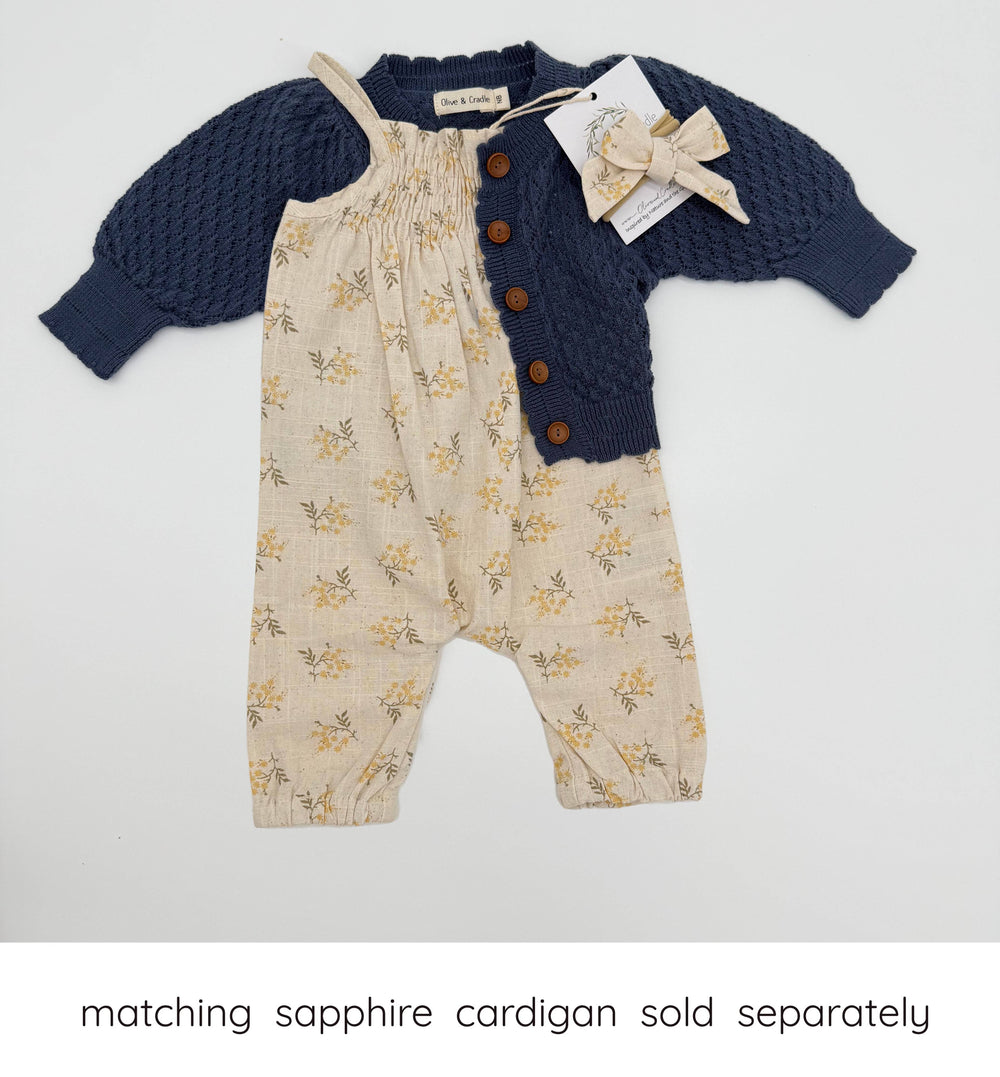 Elsie Mustard Bloom Romper Jumpsuit