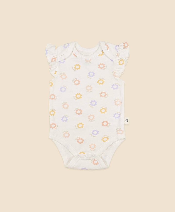 Flutter Sleeve Baby Bodysuit - Floral