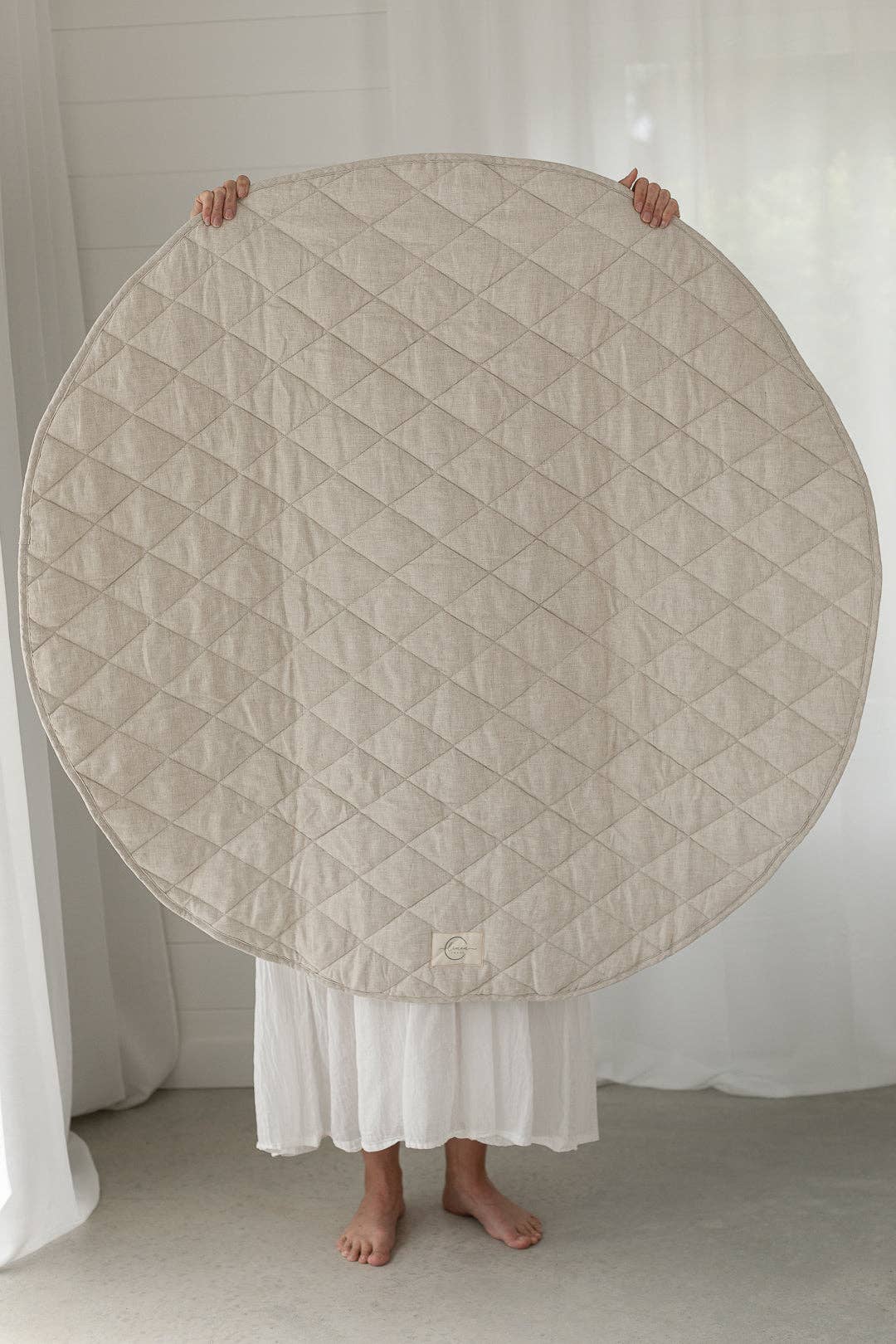 Oatmeal & Gingham - French Linen Baby Play Mat