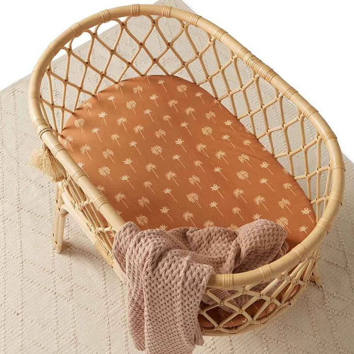 Bronze Palm Bassinet Sheet / Change Pad Cover
