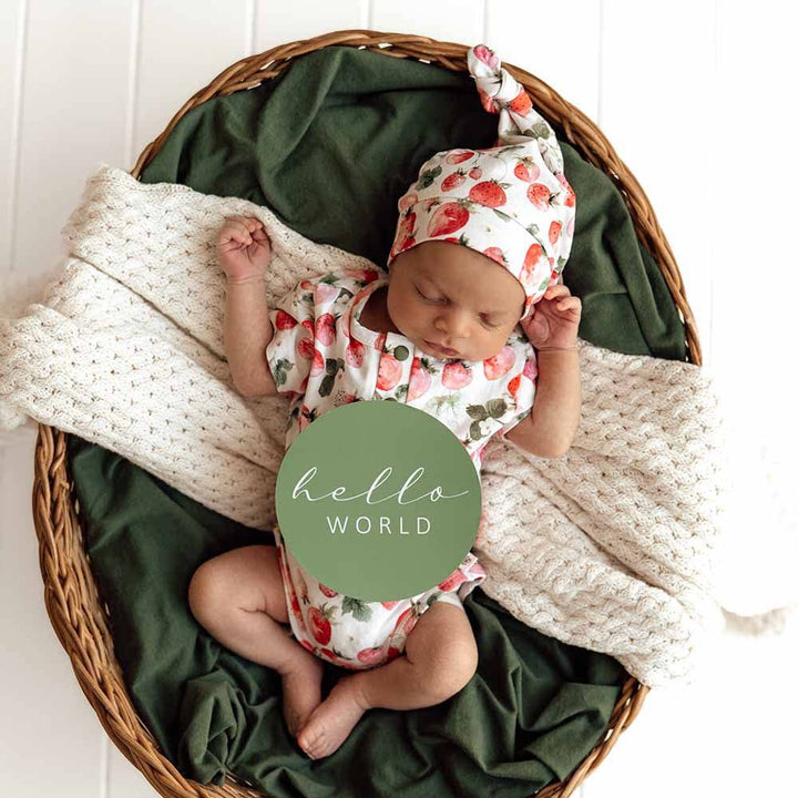 Strawberry Short Sleeve Organic Bodysuit