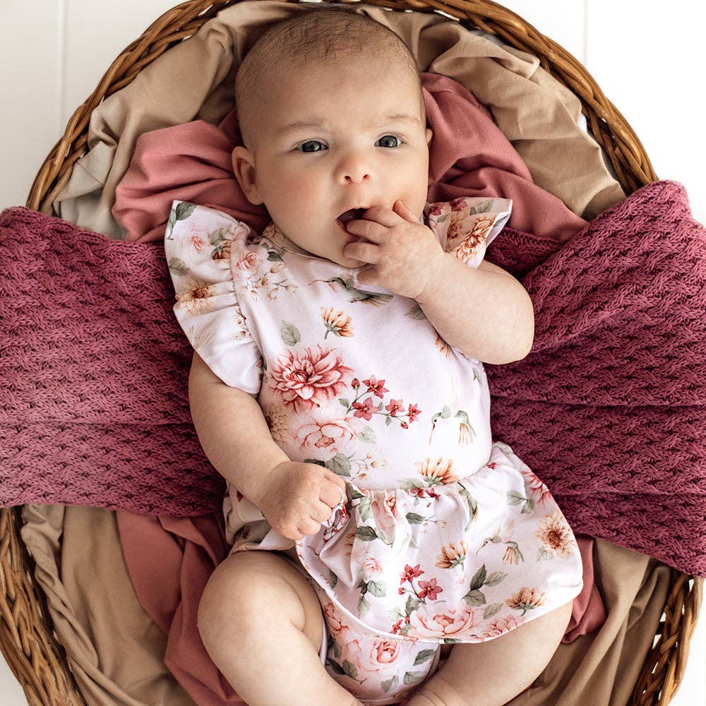 Birds & Blooms Short Sleeve Organic Dress