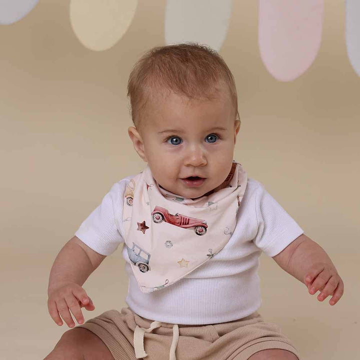 Vintage Cars Organic Dribble Bib