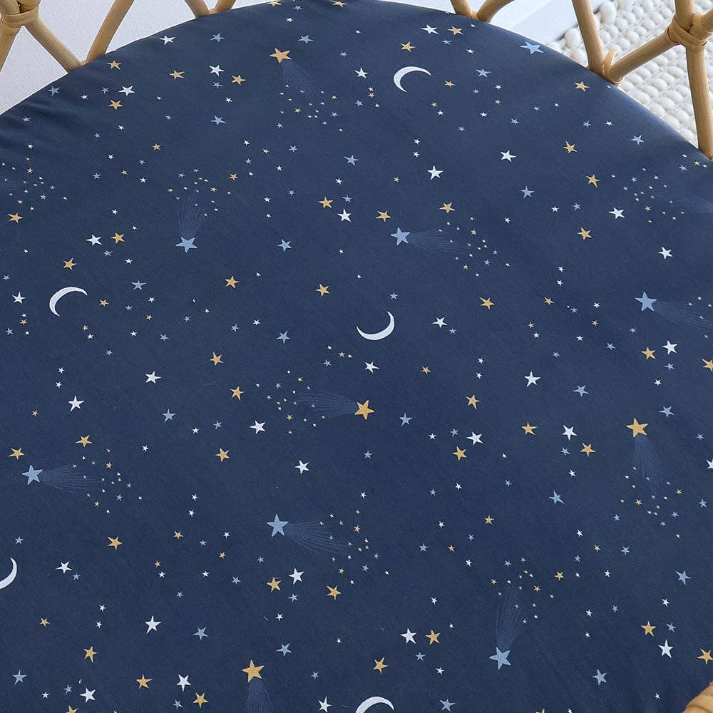 Starry Night Organic Bassinet Sheet / Change Pad Cover