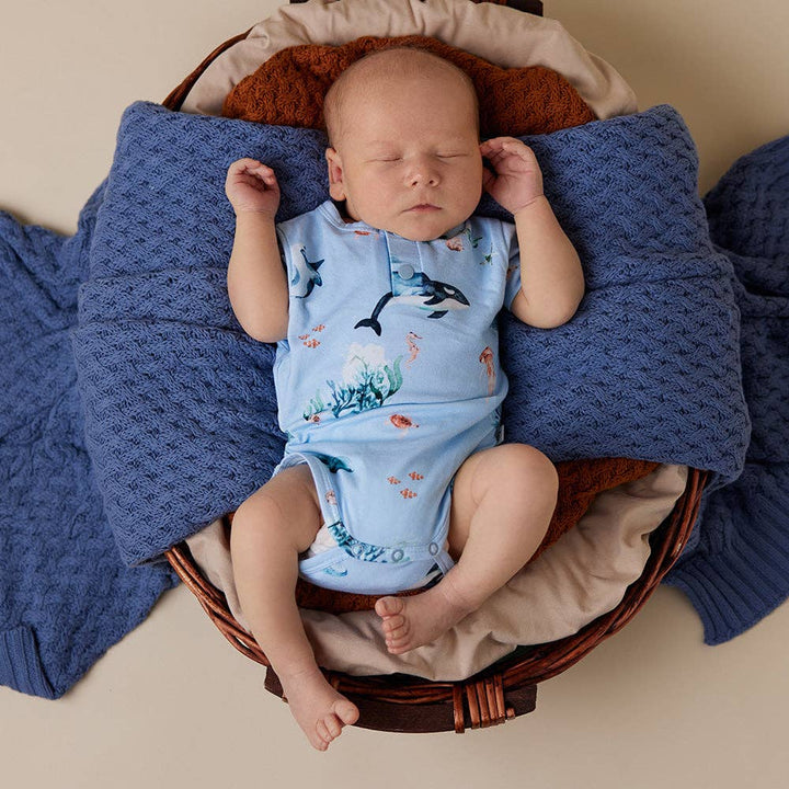 Blue Ocean Short Sleeve Organic Bodysuit