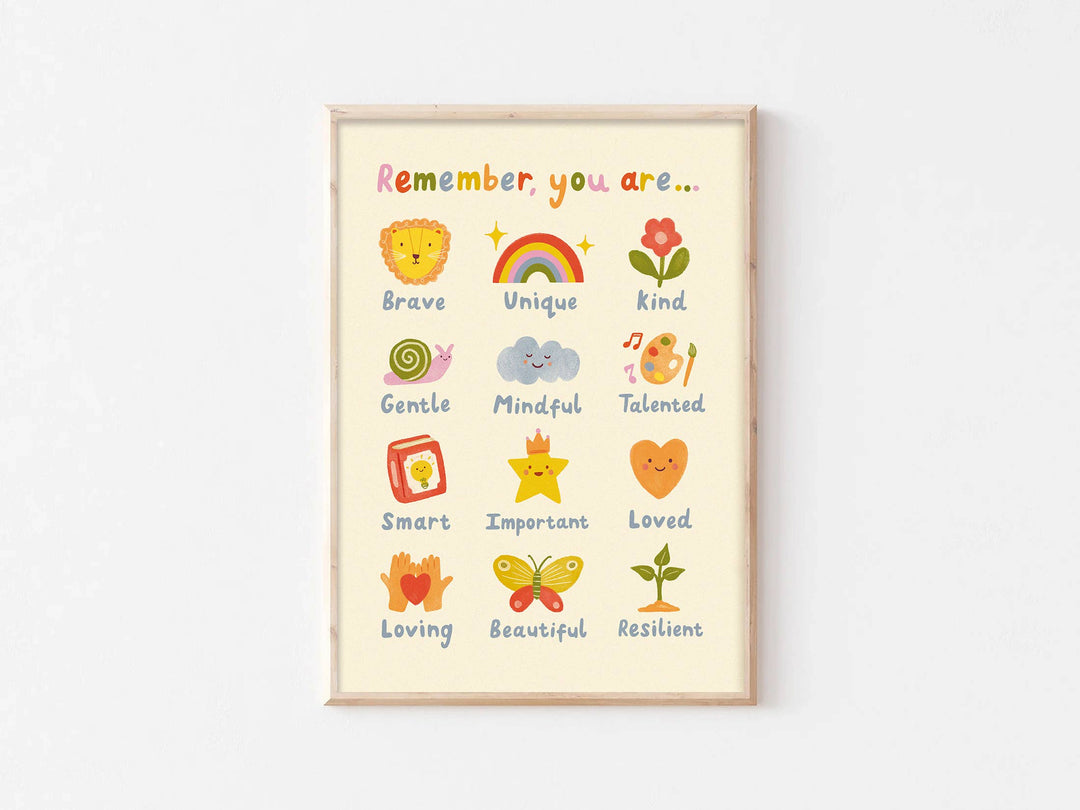 Remember, You Are Print - Modern Educational Kid's Wall Art 