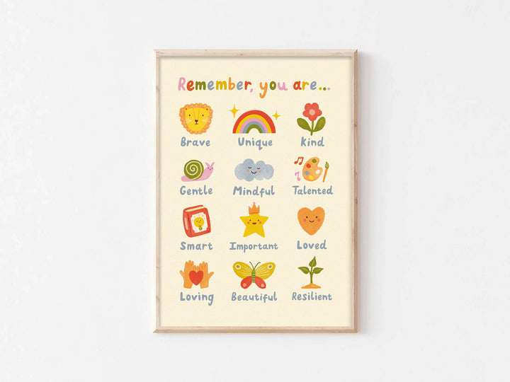 Remember, You Are Print - Modern Educational Kid's Wall Art 