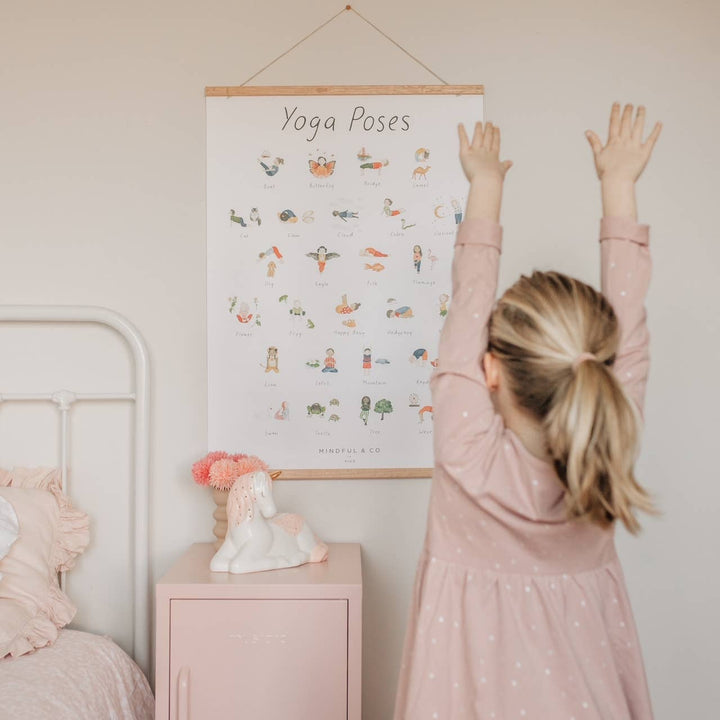 Yoga Poses Poster for Kids – Mindfulness Wall Print